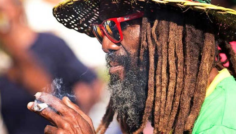Rasta Smoking Ganja in Jamaica