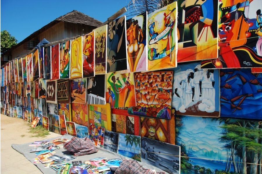 Shohp Local in Jamaica, Online Cannabis Dispensary in Negril, weed delivery, Image of paintings in negril